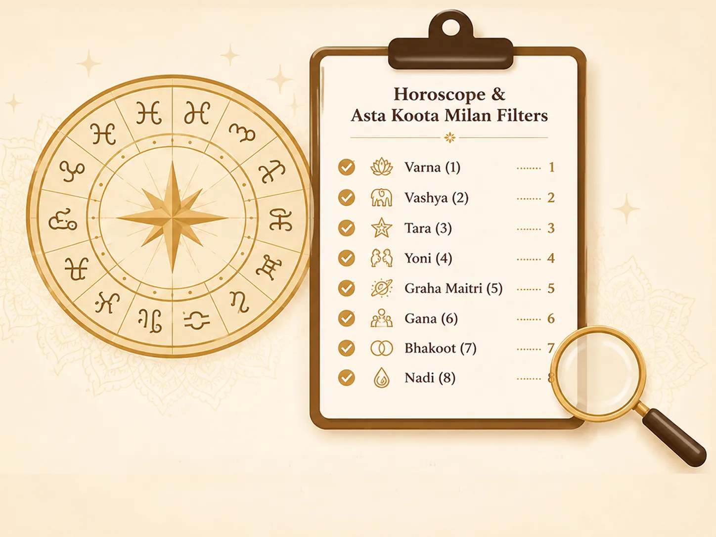 Horoscope matrimony filters for Tamil Brahmin and Malayalam Brahmin bride and groom matches across India and NRI households — for Smartha Brahmin, Madhwa Brahmin, Sri Vaishnava Brahmin, Iyengar Brahmin and Iyer Brahmin families